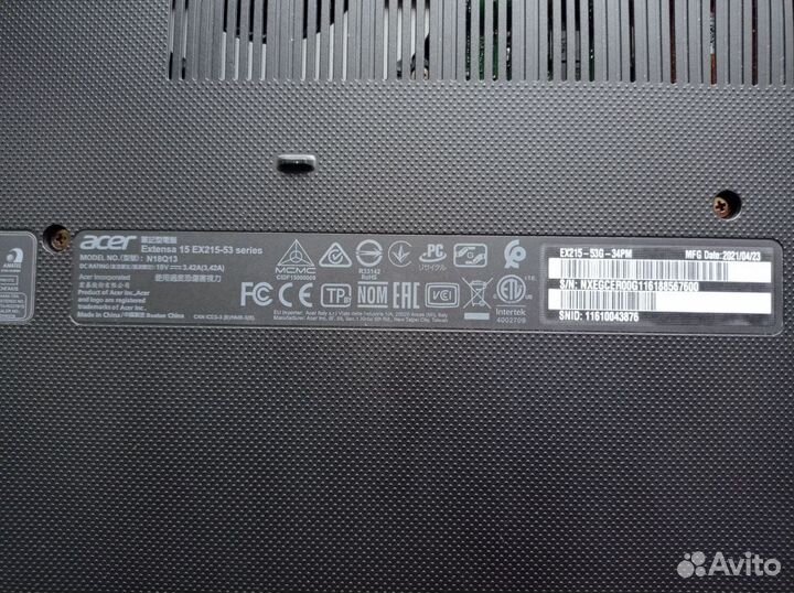 Ноутбук Acer Extensa 15 EX215-53