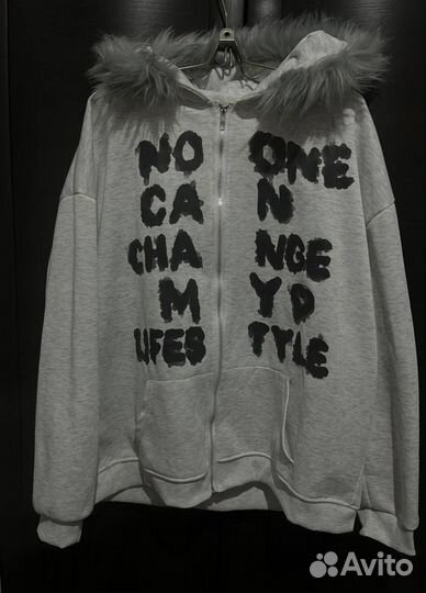 Зип худи с мехом y2k