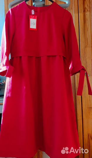 Алое платье женское 48