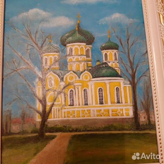 Картина маслом в рамке 