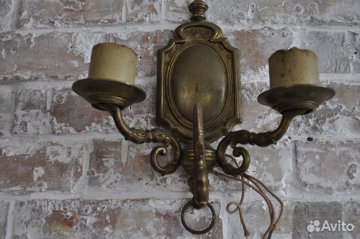 Винтажные бронзовые светильники, 2 шт