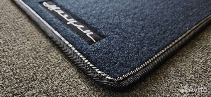 Автоковрики для ваз 2101-2107, синие с чёрн. бел