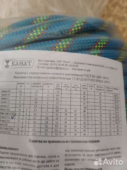 Веревка страховочно-спасательная