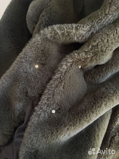 Шуба из искусственного меха средней длины mango