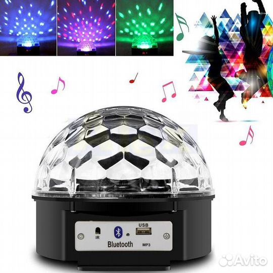 Диско-шар magic ball light mp3, USB, Bluetooth,led