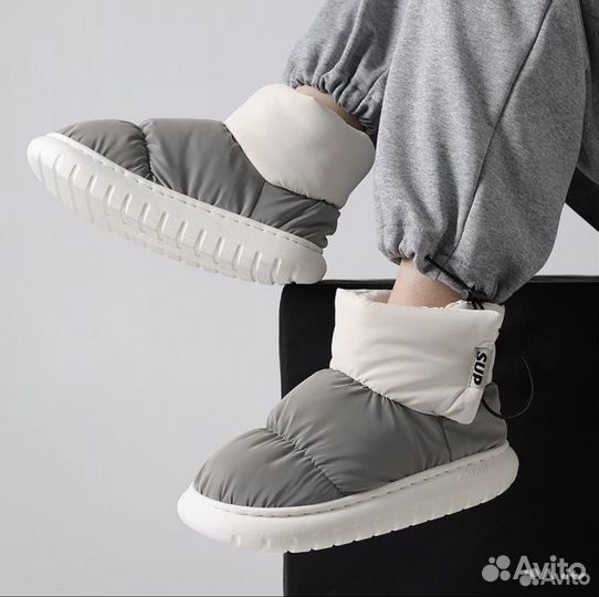 Угги дутики на меху унисекс сапоги обувь