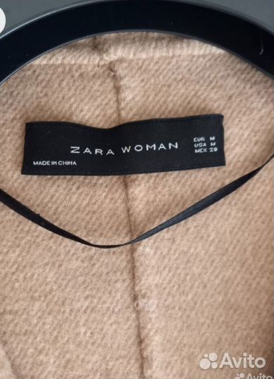 Пальто женское zara из натуральной шерсти