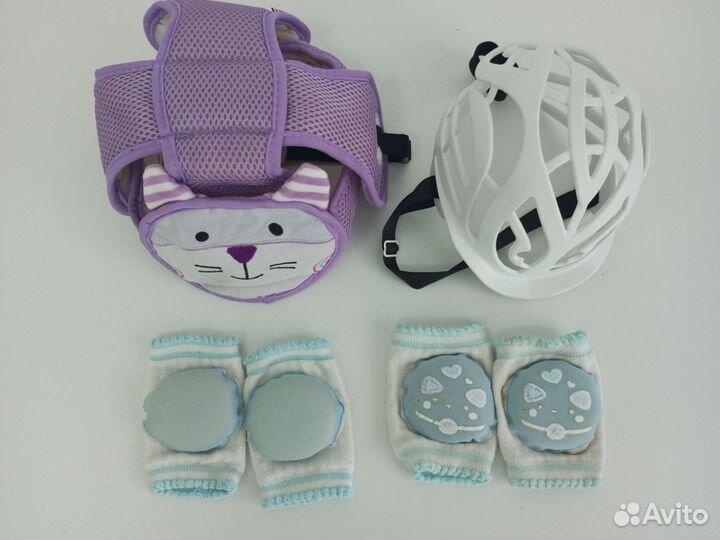 Детский шлем и наколенники для ползания