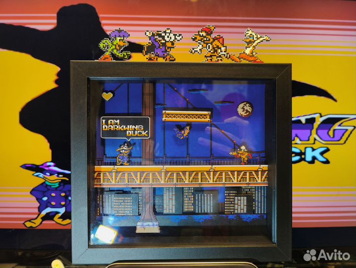 Пиксельная 2D диорама Черный Плащ (Dendy)