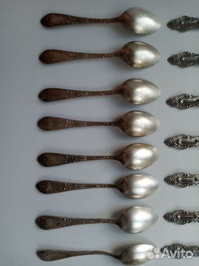 Ложки чайные СССР посеребренные и столовые простые