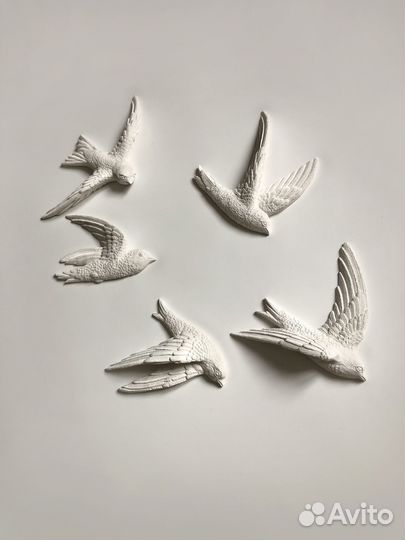 Силиконовые формы барельеф Полет стрижей 5 шт