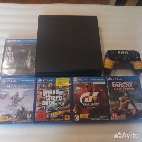 Sony playstation 4 PS4 slim 1 tb с дисками