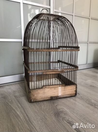 Клетка старая антикварная птиц попугаев