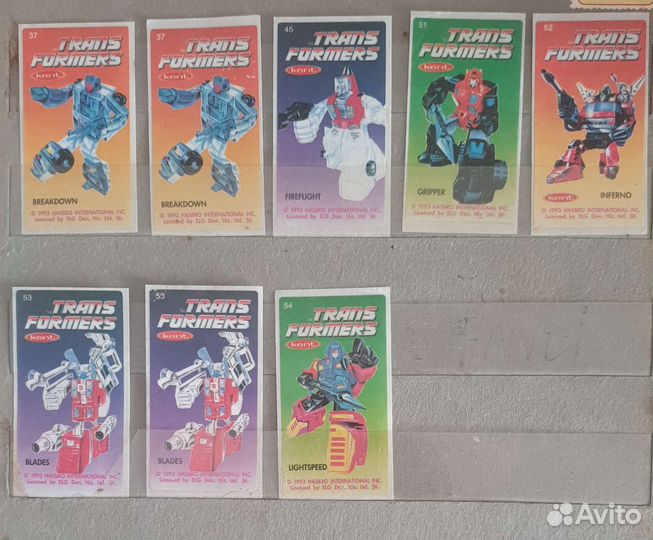 Вкладыши наклейки Трансформеры
