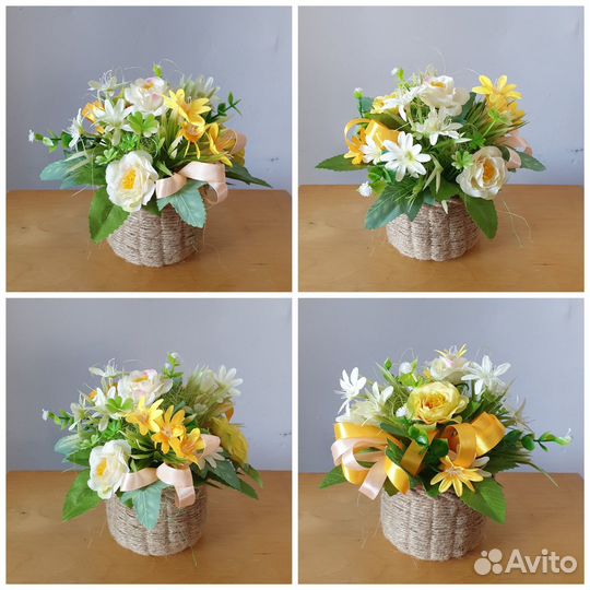 Интерьерная композиция из искусственных цветов