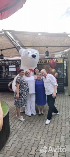 Белый мишка поздравление аниматор Чебурашка