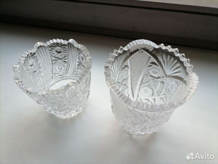 Хрусталь СССР салатник ваза на ножке для фруктов