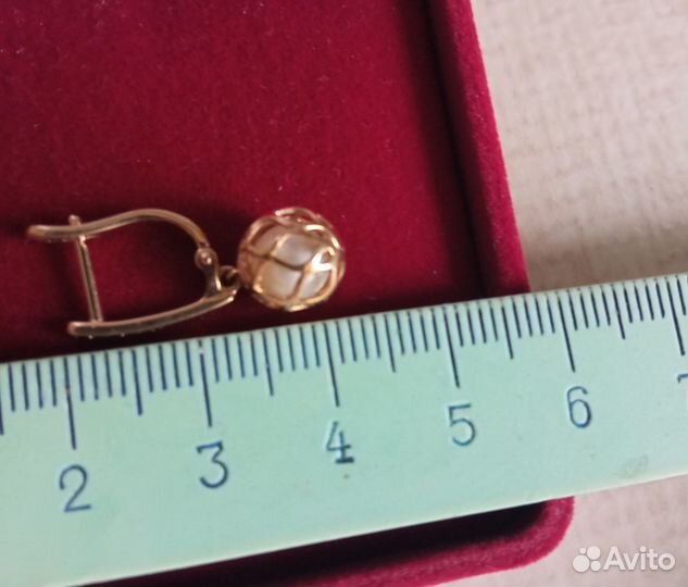 Серьги Золото 585 Жемчуг Бриллианты