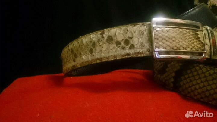 Ремень мужской из натуральной змеиной кожи кобра