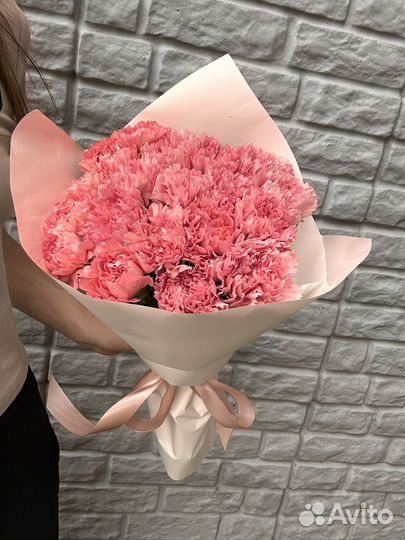 Букет из розовых диантусов