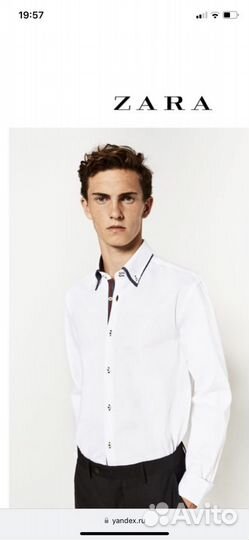 Рубашка белая мужская Zara