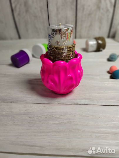 Подставка для бижутерии. Розовый неоновый