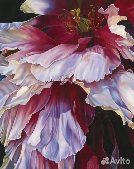 Стильная картина маслом на холсте. Цветы маслом