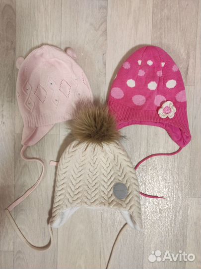 Шапка для девочки на 1-2 года осень зима