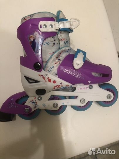 Роликовые коньки р-р 31-34 для девочки раздвижные