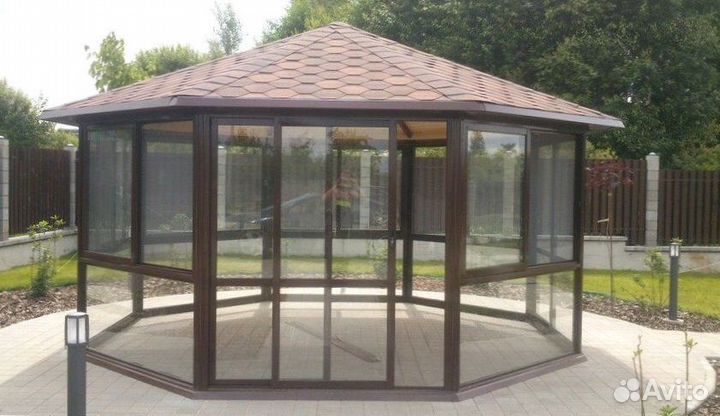 Холодное остекление беседки