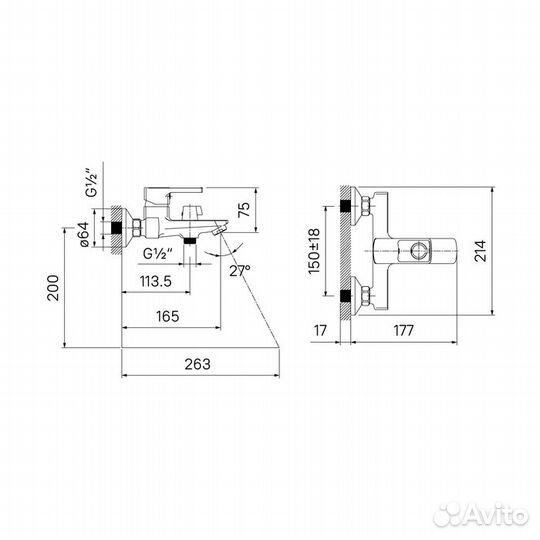 Iddis bilsb00i02WA Смеситель для ванны