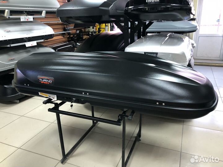 Автобокс багажник на крышу Chevrolet Orlando черны