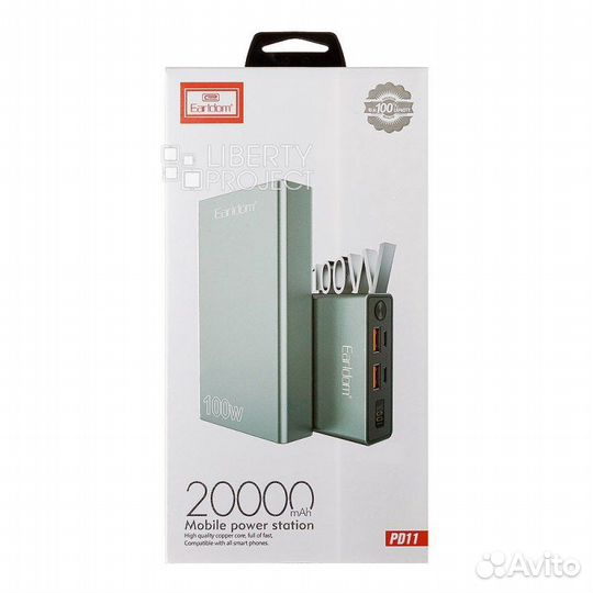 Внешний акб Earldom ET-PD11 20000 mAh, 2xUSB,2xUSB