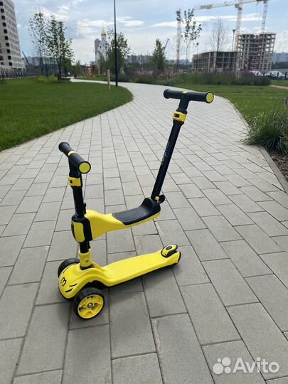 Самокат беговел трансформер 3 в 1 с родительской р