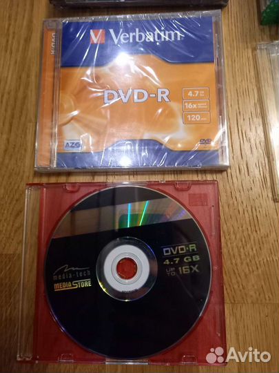 DVD-R, DVD+R, DVD-RW, CD-R, коробочки для дисков