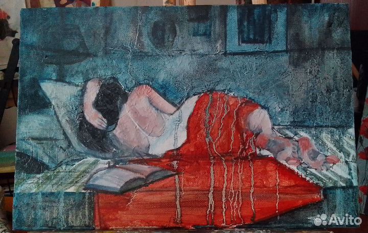 Картина маслом на картоне 