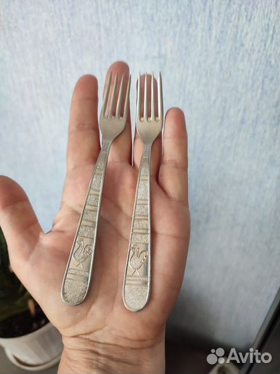 Советские детские вилочки с Петушком