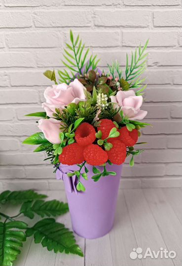 Букетики из мыльных роз