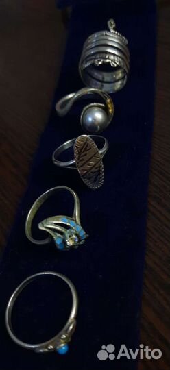 Серьги, кольца серебро