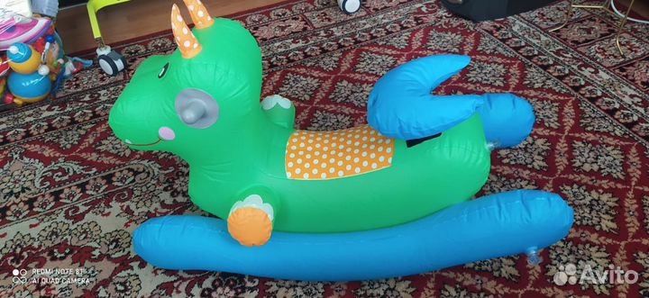 Надувной бегемот качалка