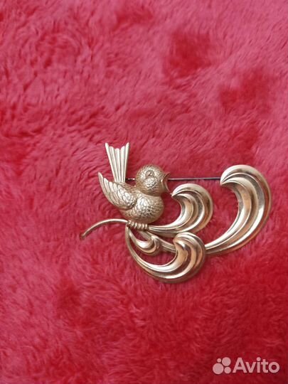 Винтажная брошь серебро