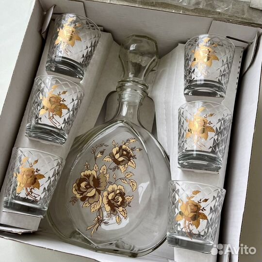 Набор Графин и 6 стопок стекло штоф и рюмки