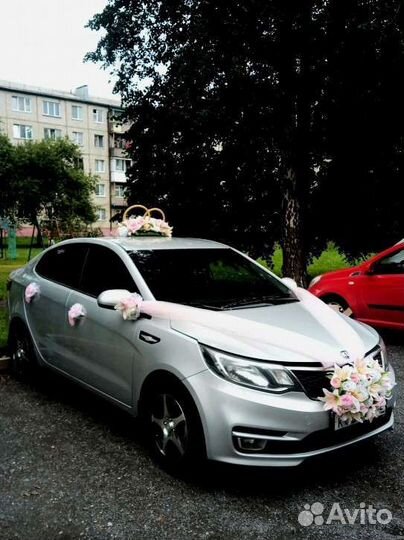 Свадебное украшение на машину (светло-розовый)