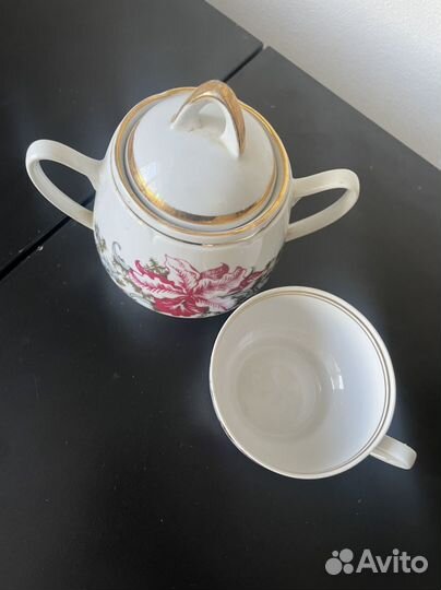 Рижский фарфор сахарница и чашка