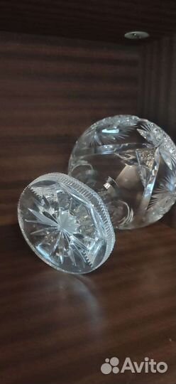 Большая хрустальная ваза для фруктов