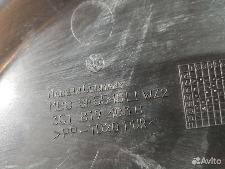 Жабо левая часть volkswagen passat b6