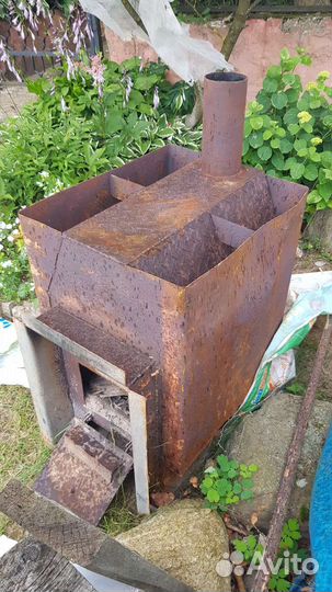 Печь для бани с нагревателем воды