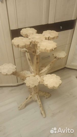 Подставка для цветов напольная деревянная