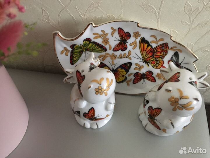 Набор для специй фарфор,позолота