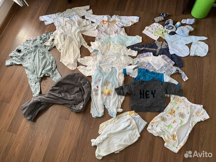 Большой пакет вещей на мальчика 3 мес + слинг